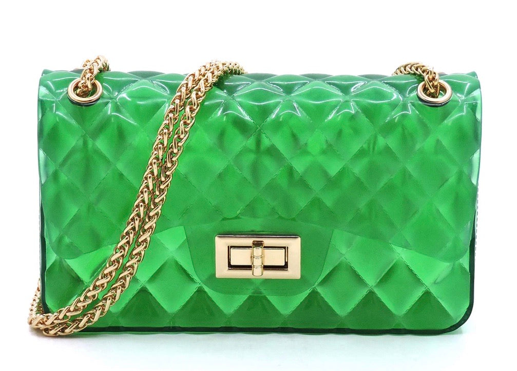 Quilted Embossed Green Jelly Bag – ShirtsNThingsAZ
